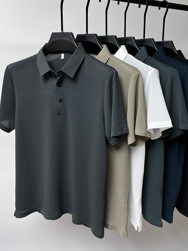 Polo Texturizado de Manga Corta