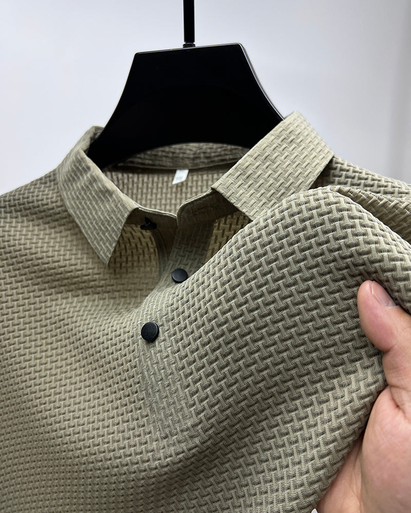 Polo Texturizado de Manga Corta