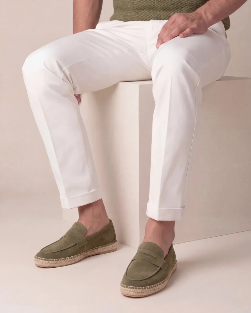Ocean | Mules de Ante Verde Oliva