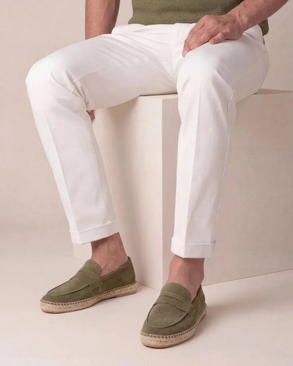Ocean | Mules de Ante Verde Oliva
