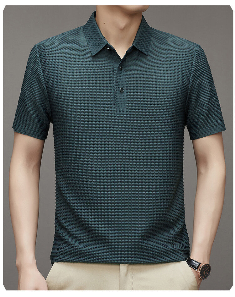 Polo Texturizado de Manga Corta