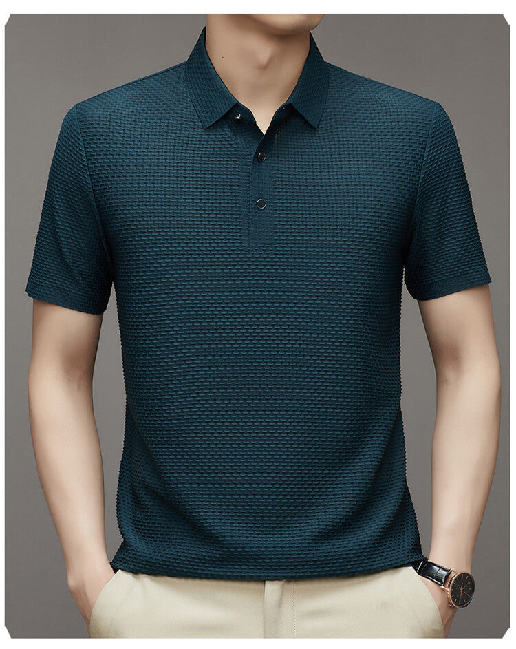 Polo Texturizado de Manga Corta