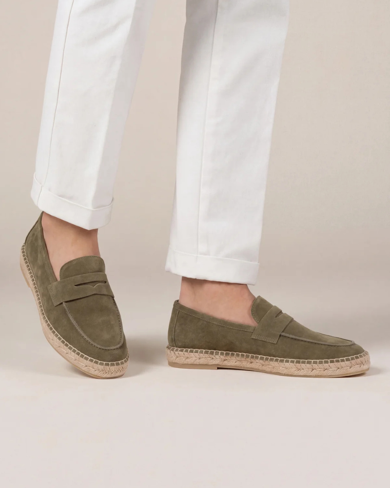 Ocean | Mules de Ante Verde Oliva