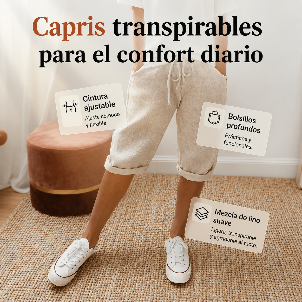 Pantalón Capri de Lino