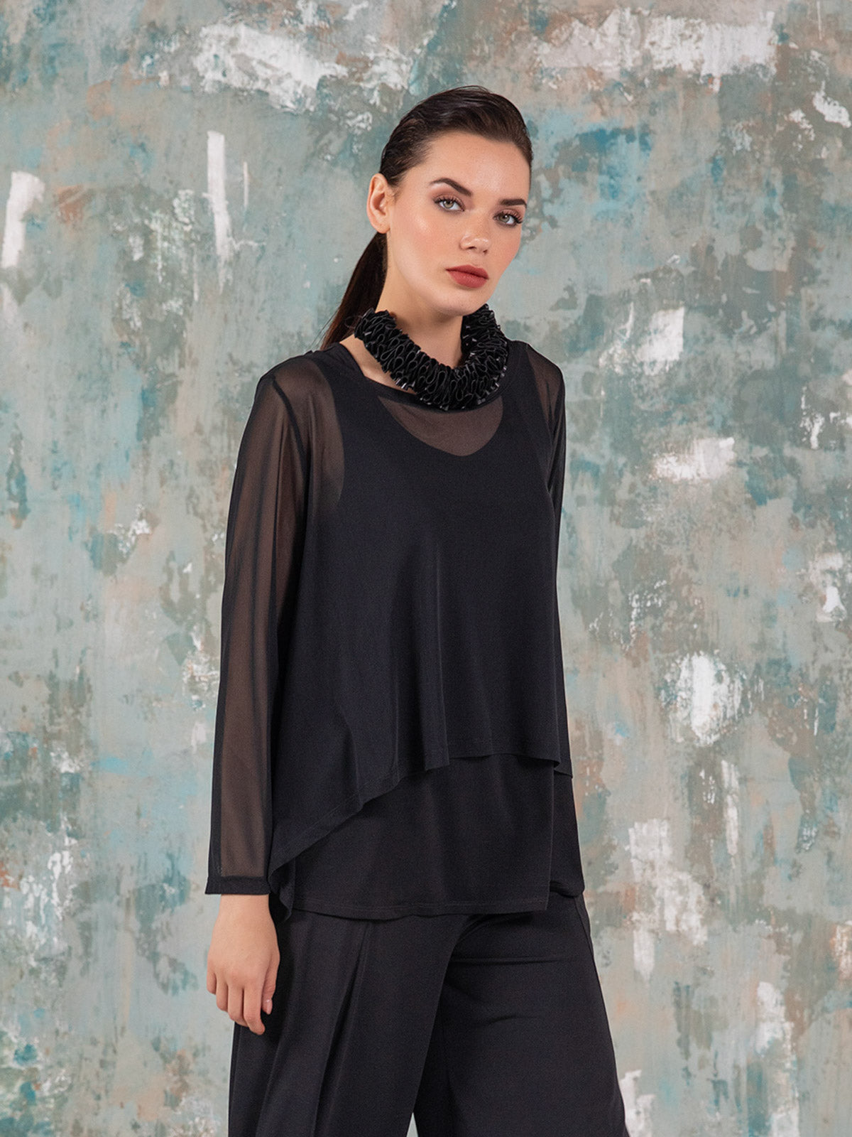 Aurélie | Sobrecamisa Mesh NEGRA