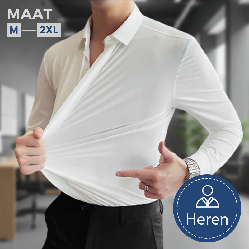 Heren Kreukvrij Stretch Overhemd
