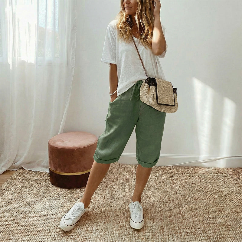 Pantalón Capri de Lino